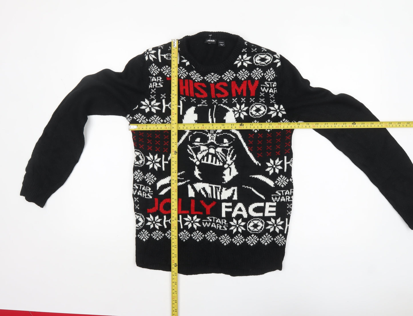 Star Wars Men's Black XS Christmas Darth Vader Jumper