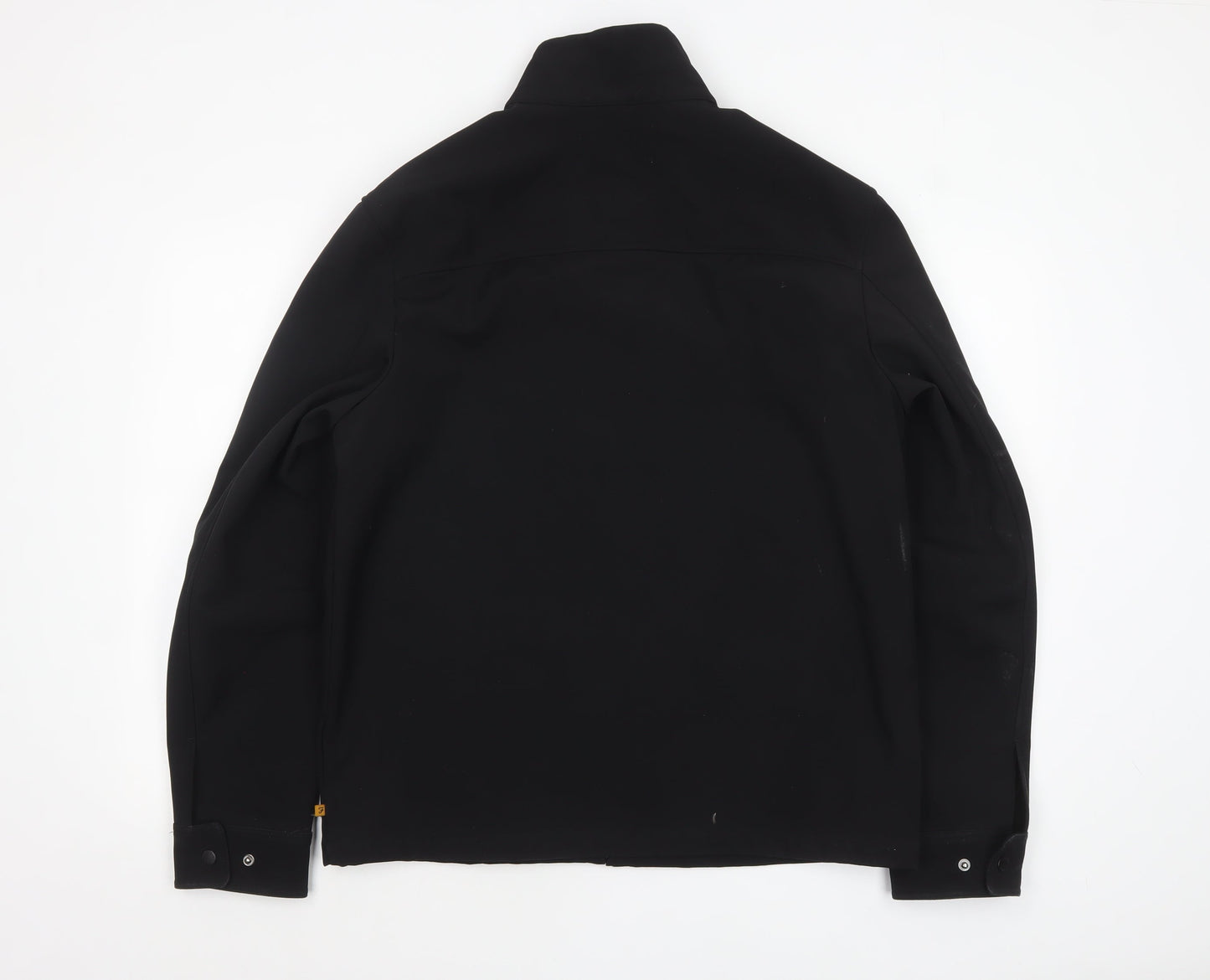 Farah Men's Black Softshell Jacket L Full Zip Stand Collar
