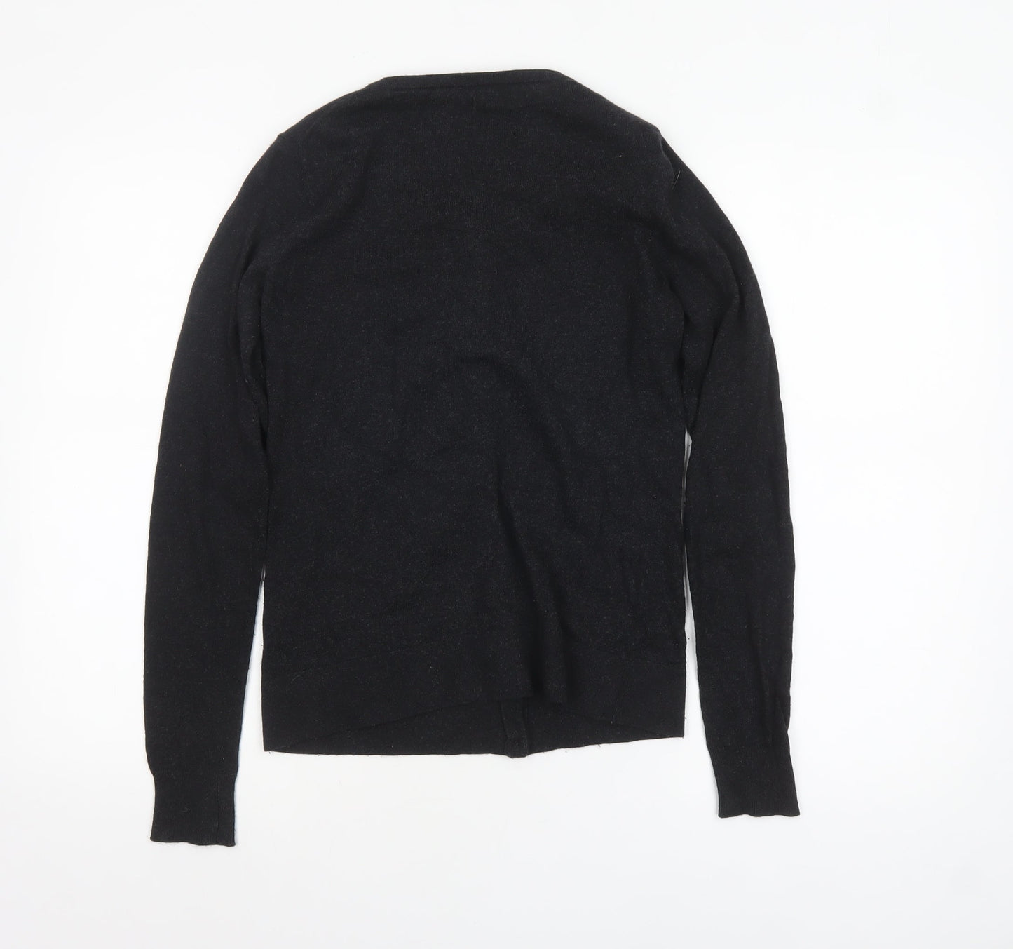 The White Company Women's Black V-Neck Cardigan Size 8