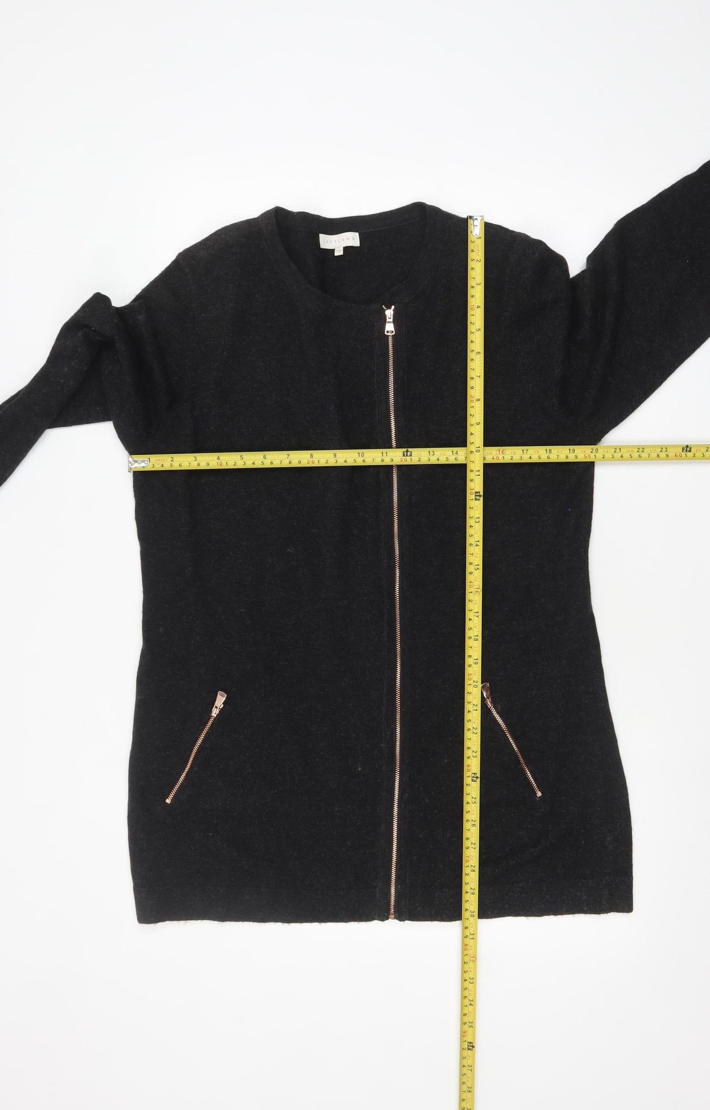 Lakeland Women's Black Full Zip Long Sleeve Knit Jumper Size 18