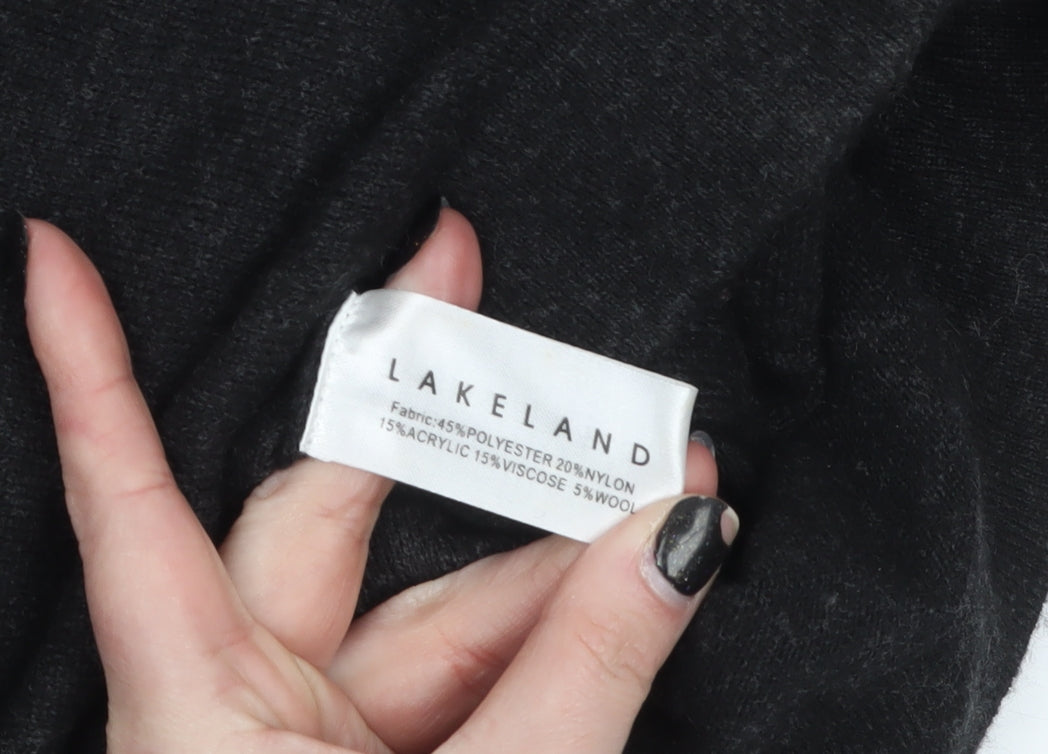 Lakeland Women's Black Full Zip Long Sleeve Knit Jumper Size 18