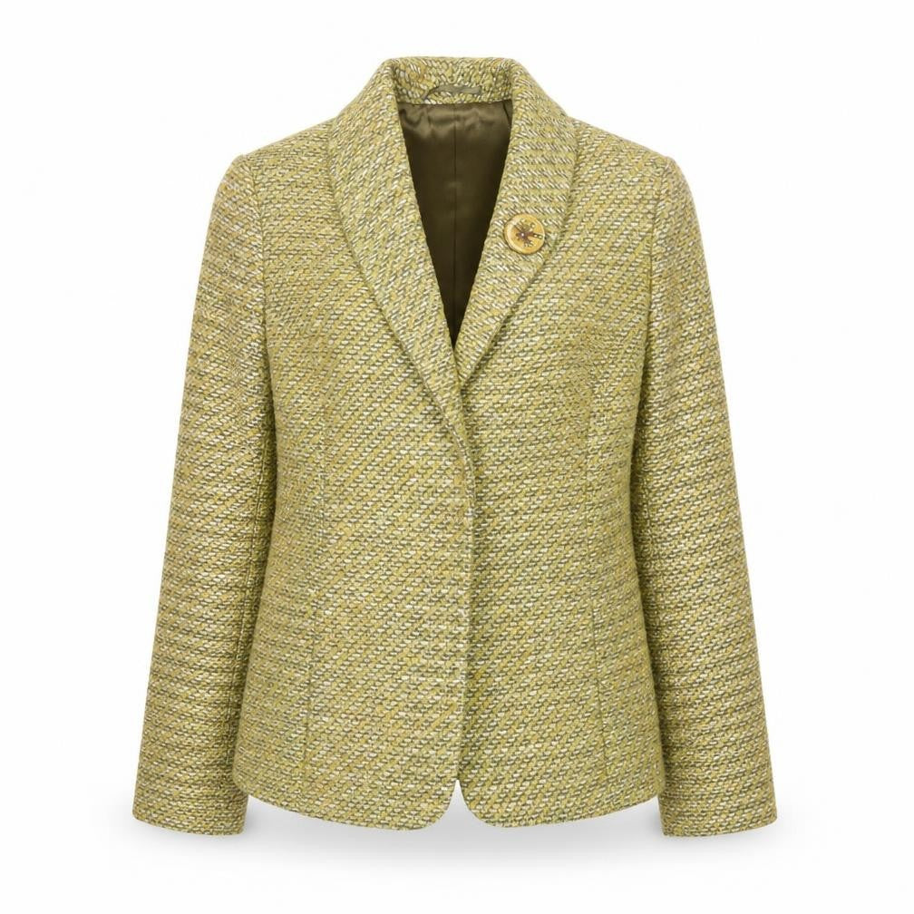 Marks & Spencer Per Una Women's Beige Bouclé Blazer Size 10