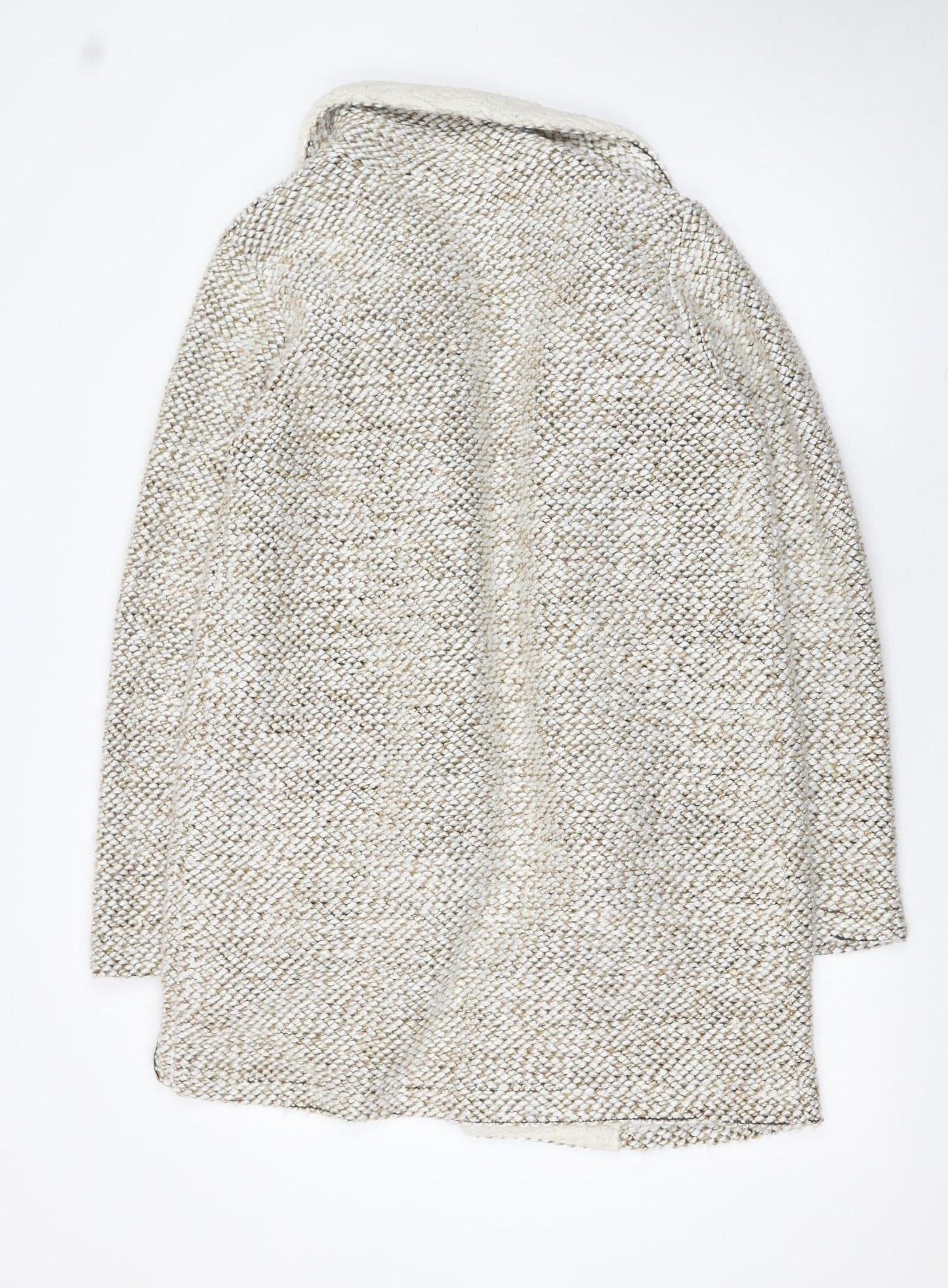 Me Jane Women Beige Faux Fur Lined Open Cardigan Size S