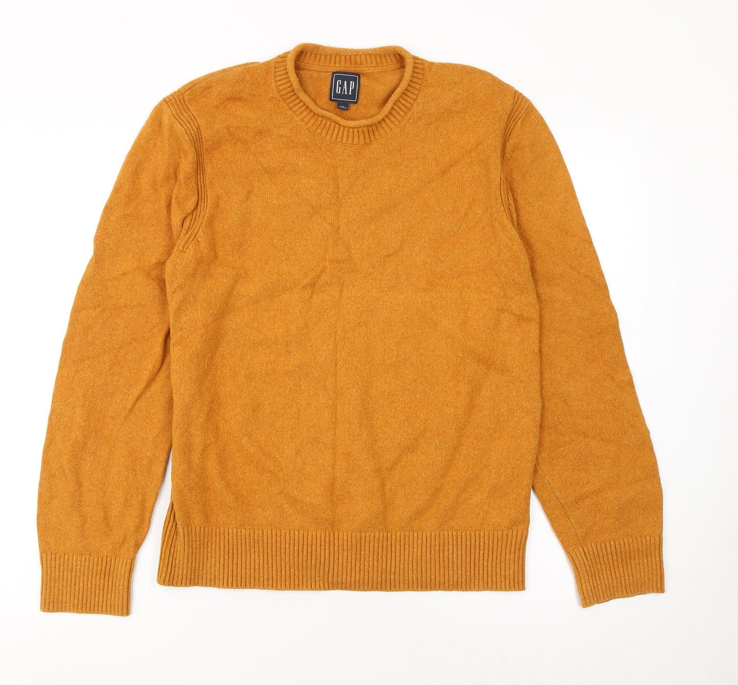 GAP Men's Orange Cotton Wool Crew Neck Jumper M Regular Fit