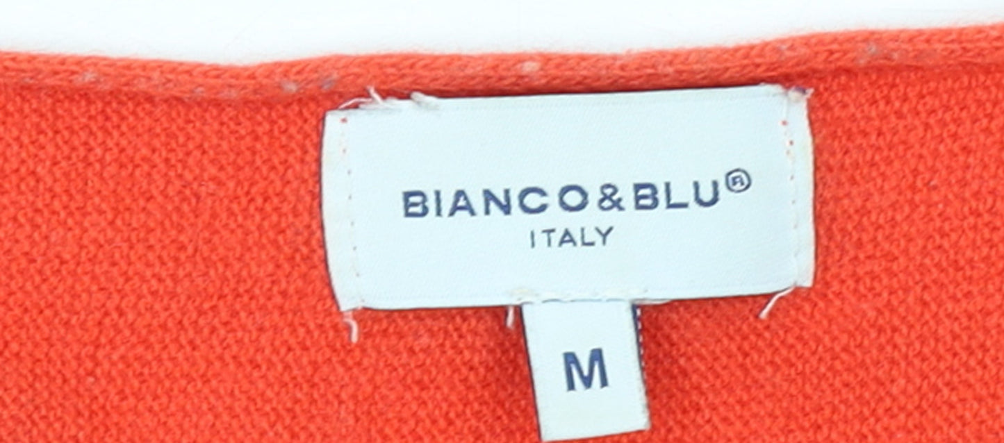 Bianco & Blu Women Red Wool Cashmere Blend Pullover Jumper M