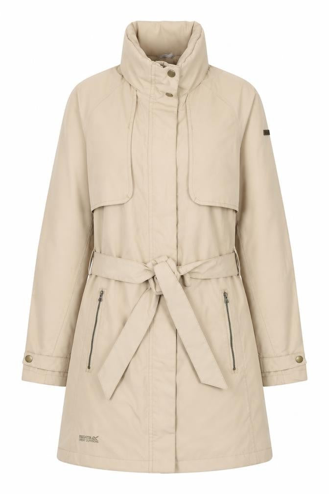 Regatta Womens Beige Size 10 Mid-Length Belted Trench Coat
