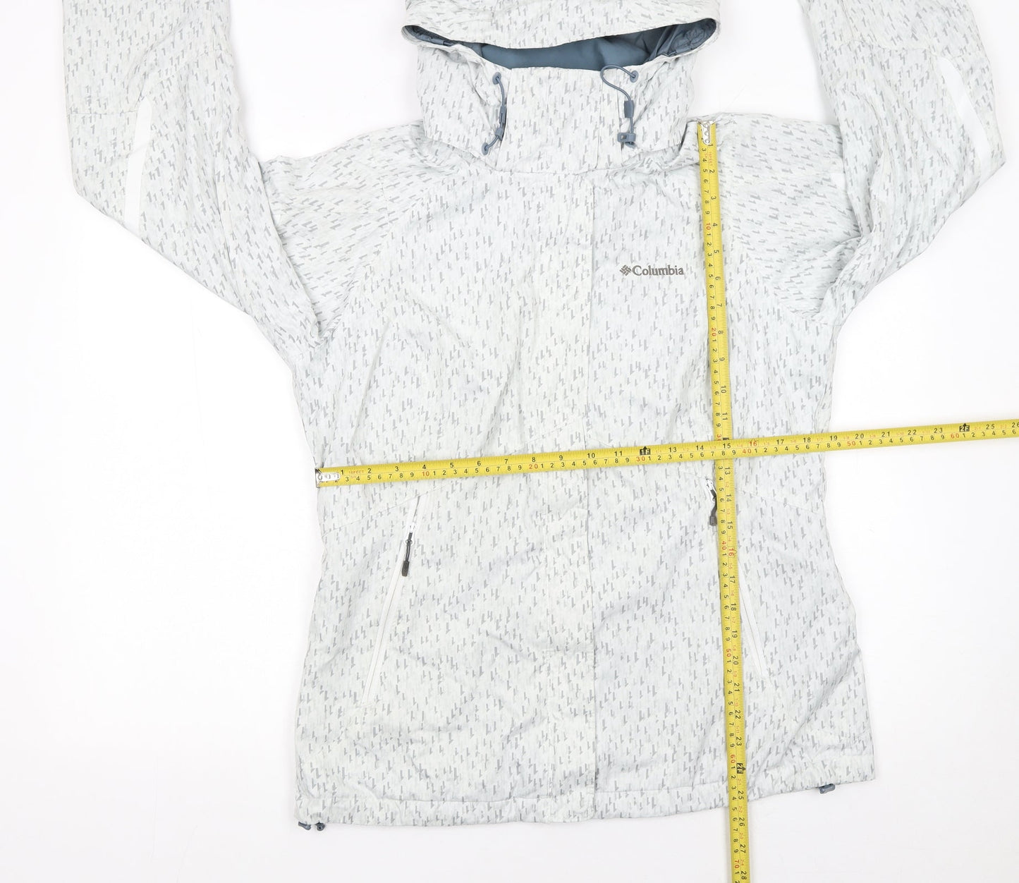 Columbia Women Grey Hooded Waterproof Rain Coat Jacket Size M