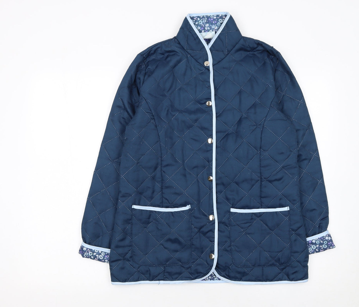 Nathalie Andersen Women's Blue Quilted Mid-Length Jacket Size 10/12