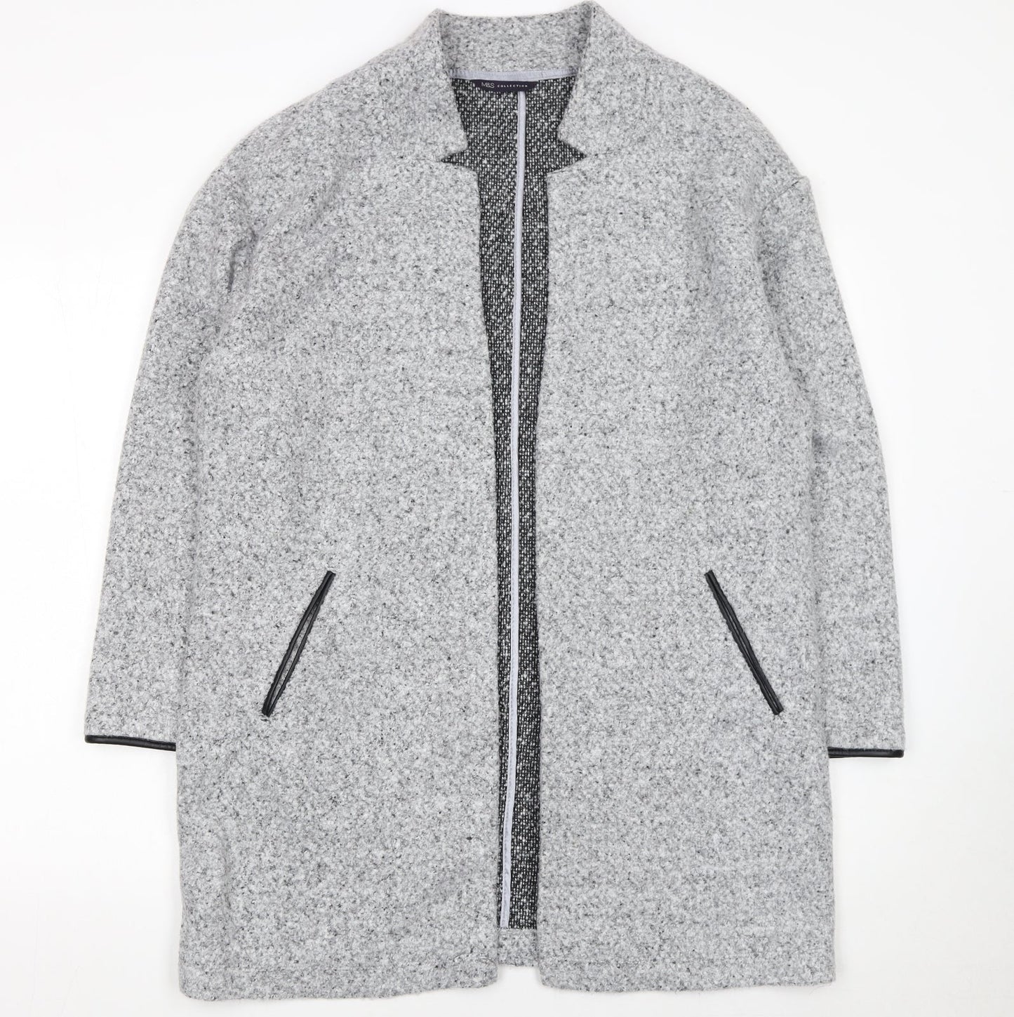 Marks and Spencer Womens Grey Long Sleeve Open Cardigan Size 16