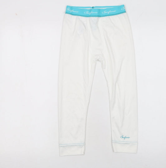 Surfanic Boys White Compression Base Layer Leggings 12 Years Ski Activewear