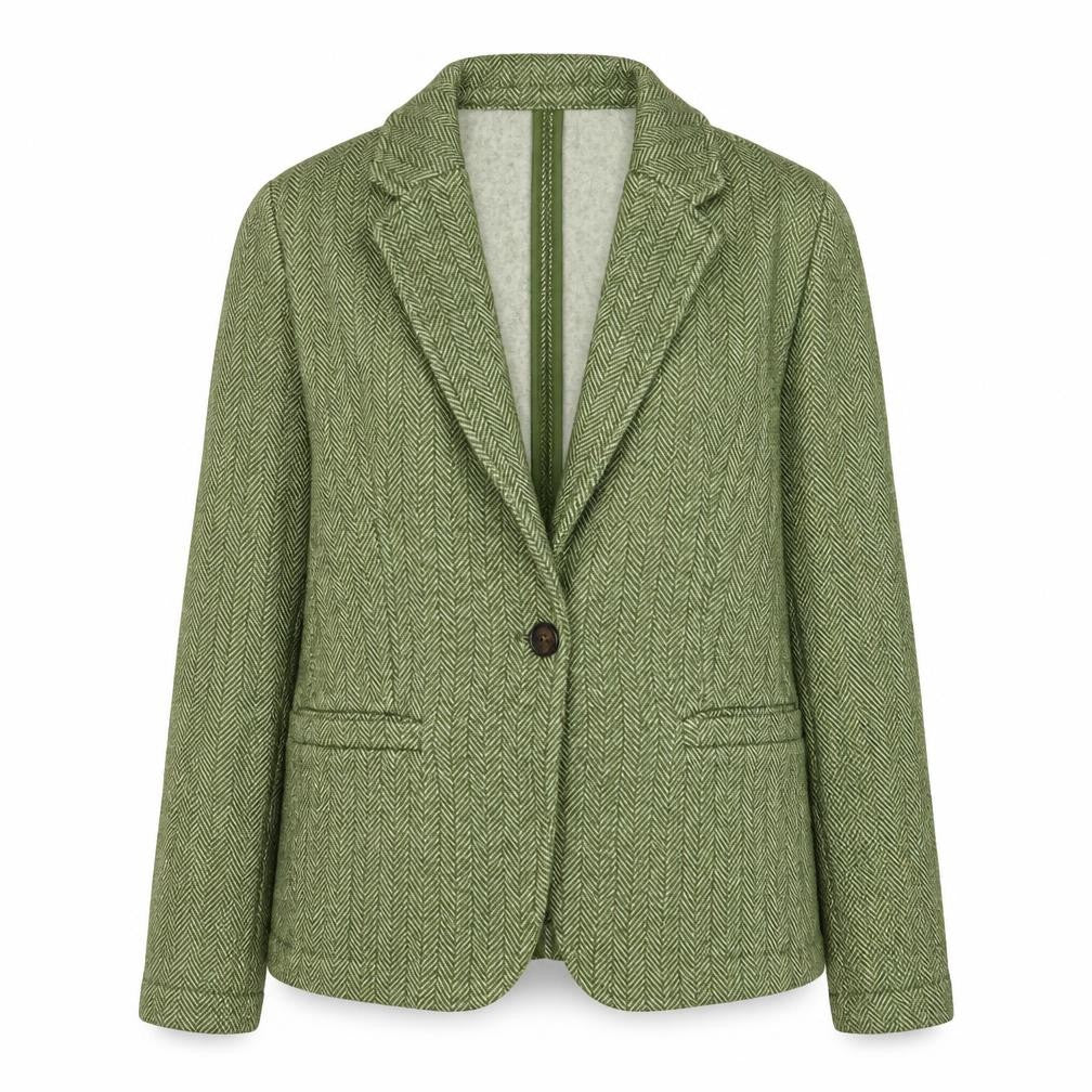 Lands' End Women's Green Tweed Blazer Size S Classic Fit