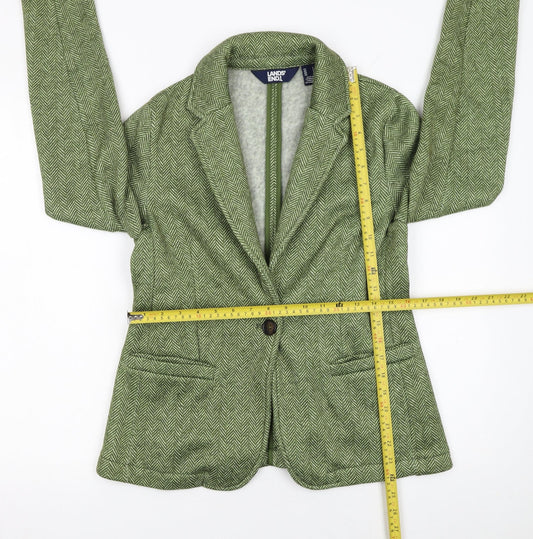 Lands' End Women's Green Tweed Blazer Size S Classic Fit