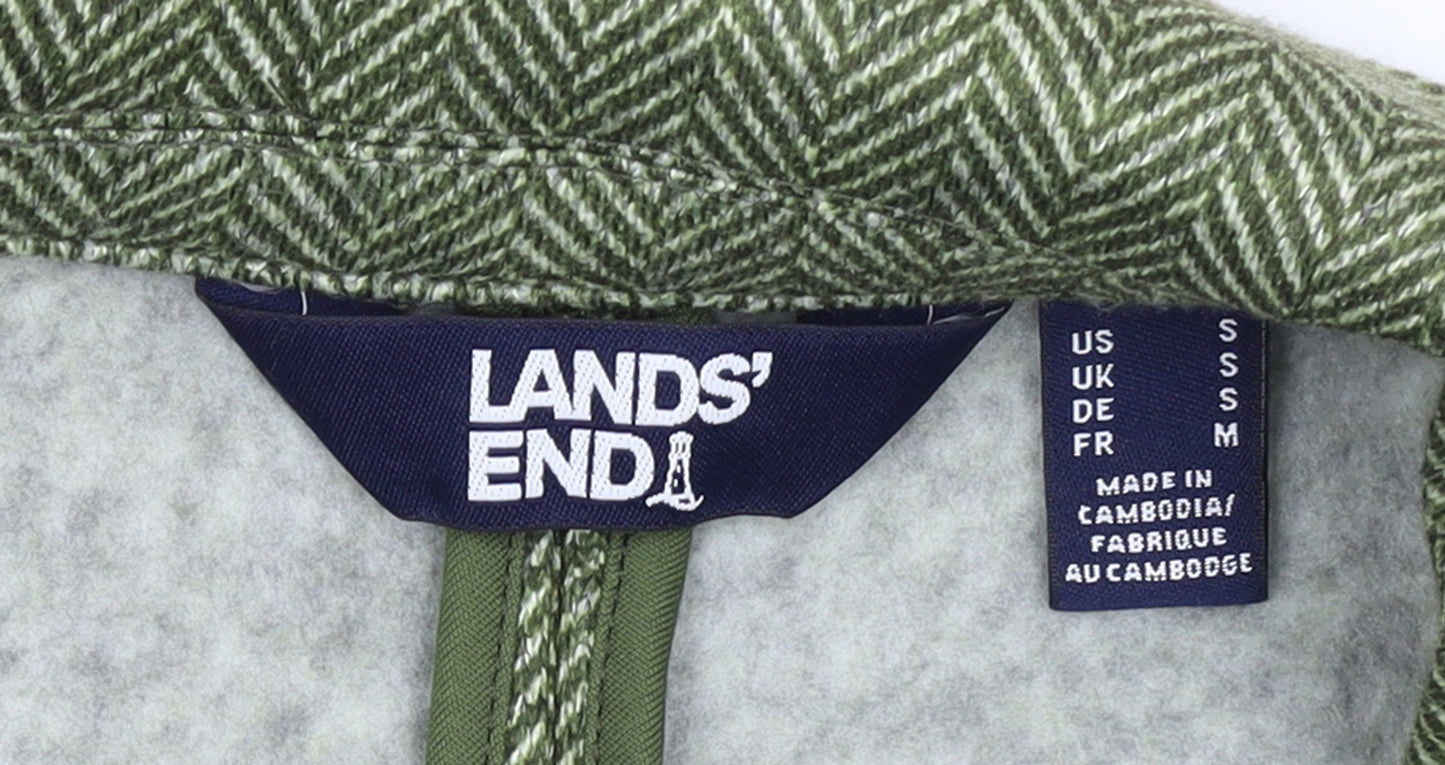 Lands' End Women's Green Tweed Blazer Size S Classic Fit