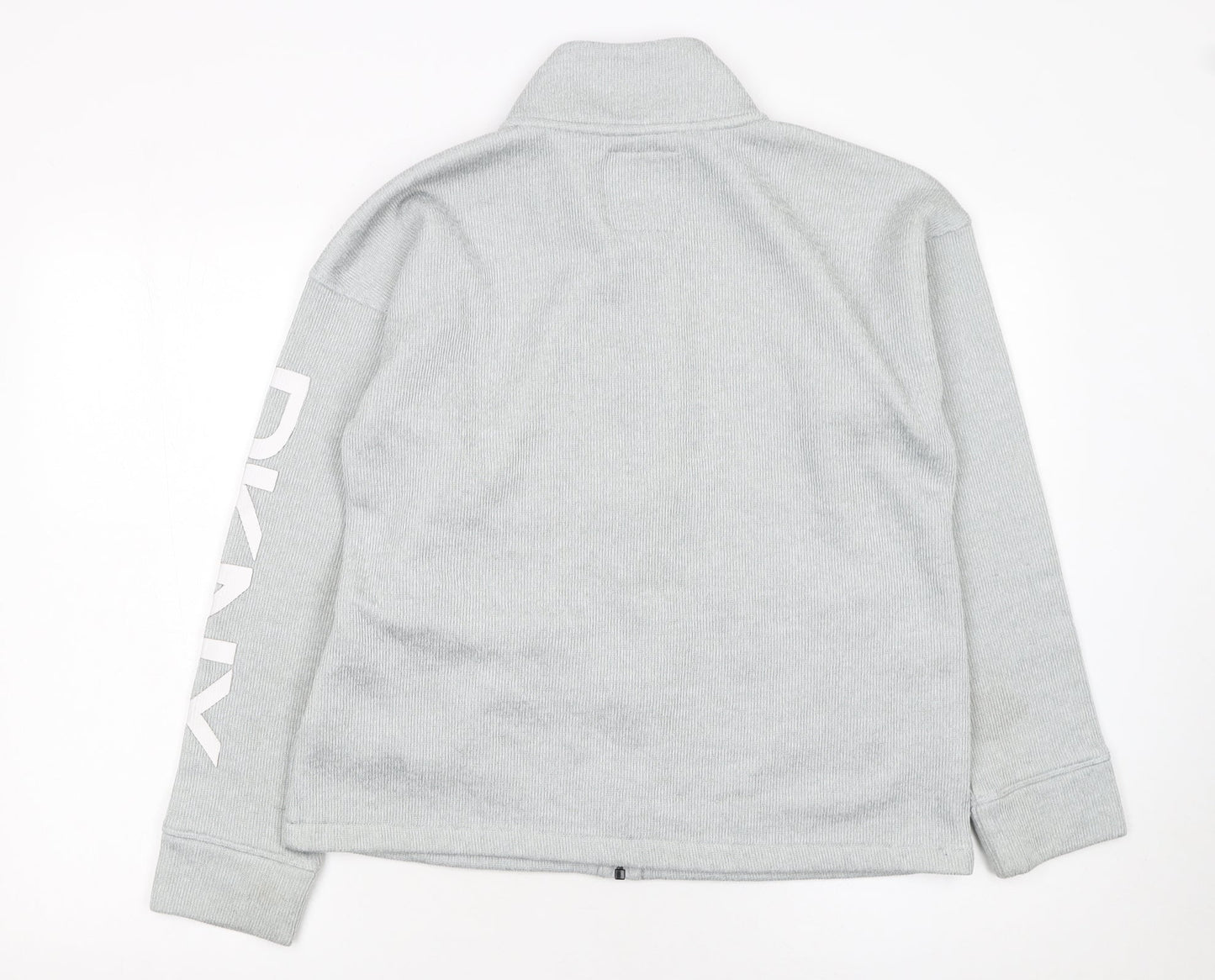 DKNY Women Grey Track Jacket Size L Full Zip Sportswear