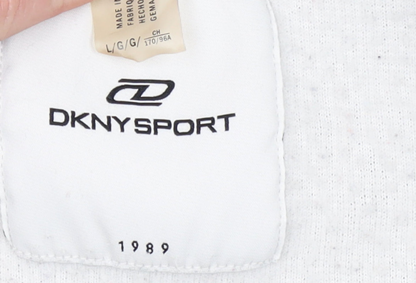DKNY Women Grey Track Jacket Size L Full Zip Sportswear