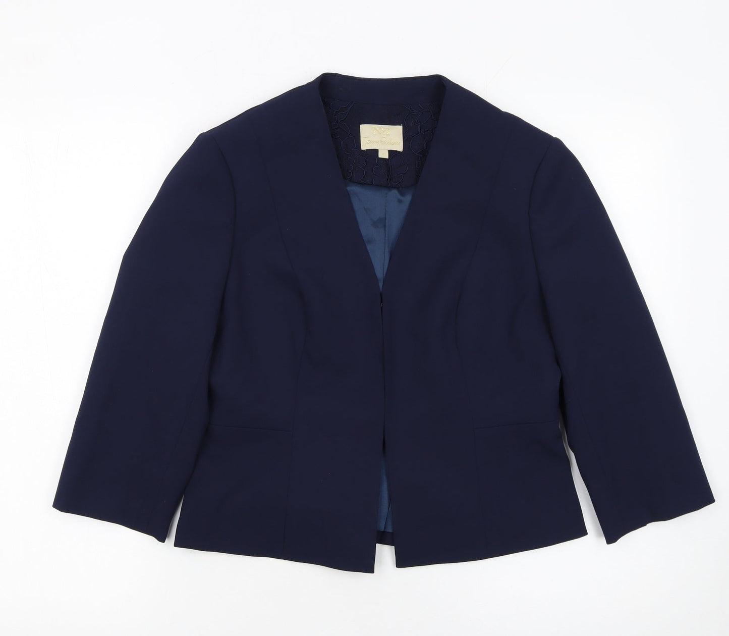 Jenny Packham Women's Blue Size 10 Tailored Blazer Jacket