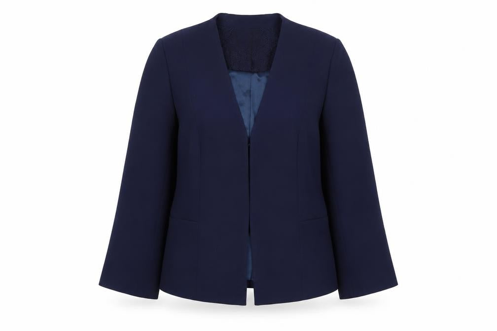 Jenny Packham Women's Blue Size 10 Tailored Blazer Jacket