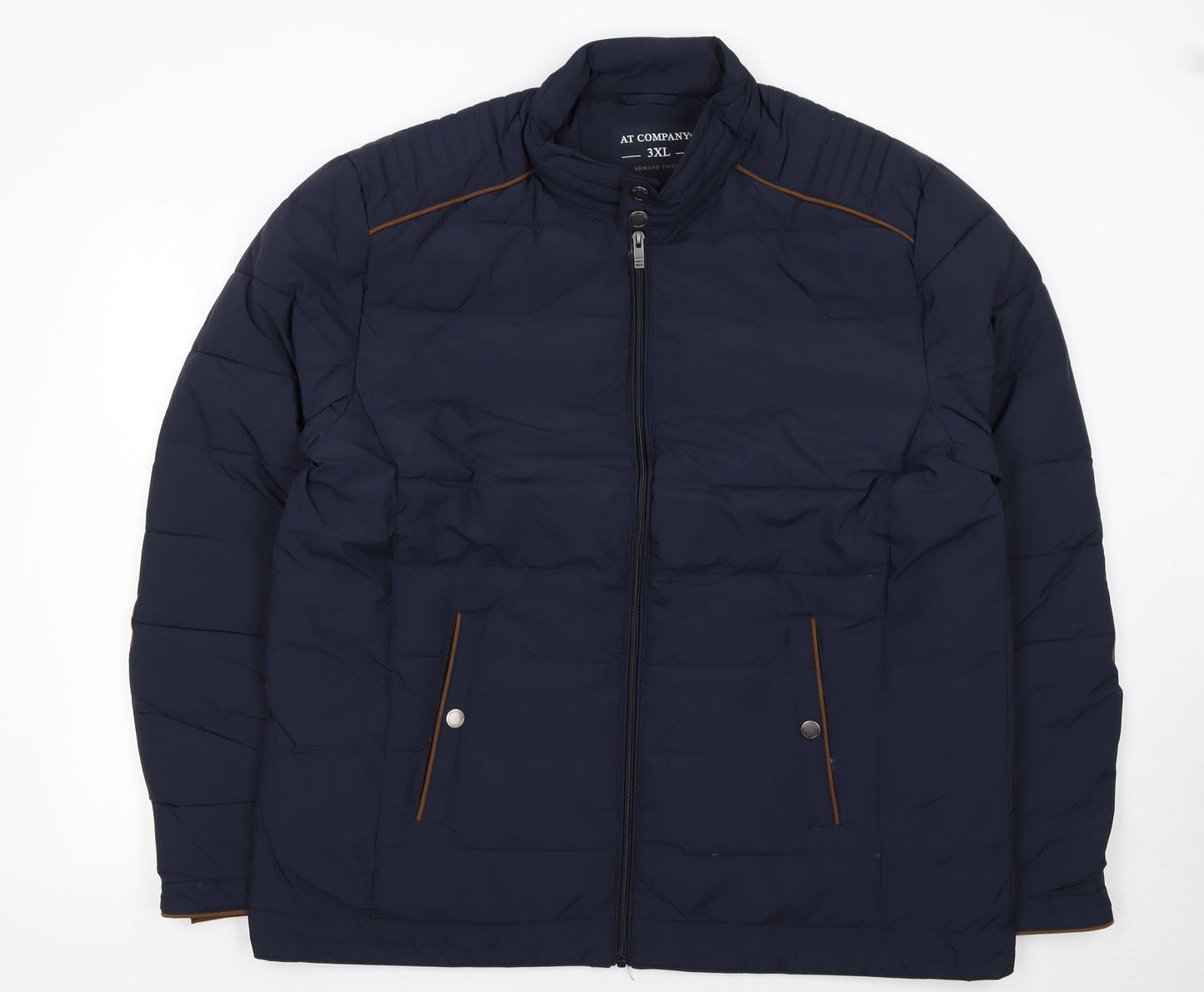 Armand Thiery Men's Blue 3XL Puffer Jacket with Zip Pockets
