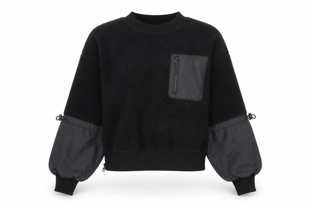 H&M Move Womens Black XS Pullover Sweatshirt with Zip Pocket