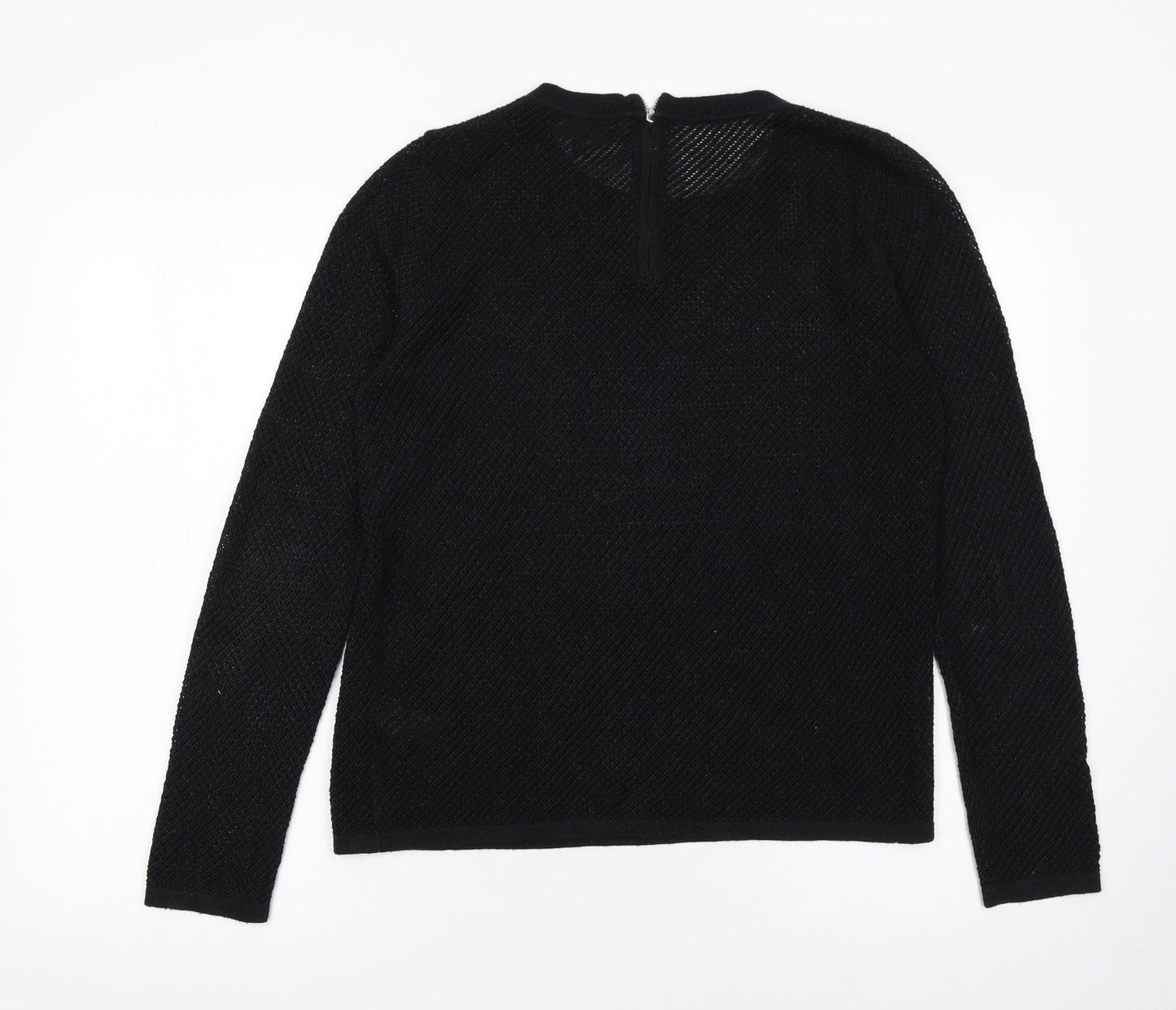 Next Womens Black Knit Long Sleeve Pullover Jumper Size 10