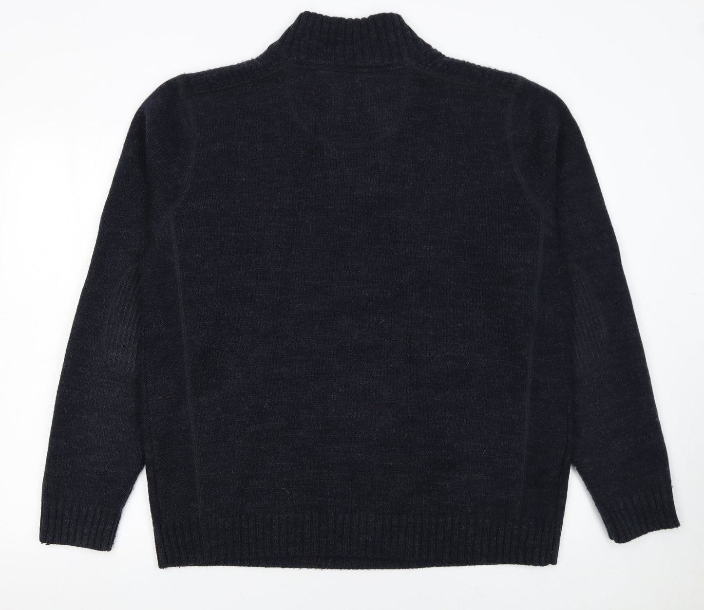 Burton Menswear Men’s Blue XL Henley Wool Blend Jumper
