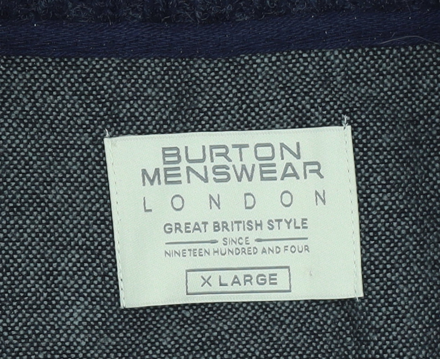 Burton Menswear Men’s Blue XL Henley Wool Blend Jumper