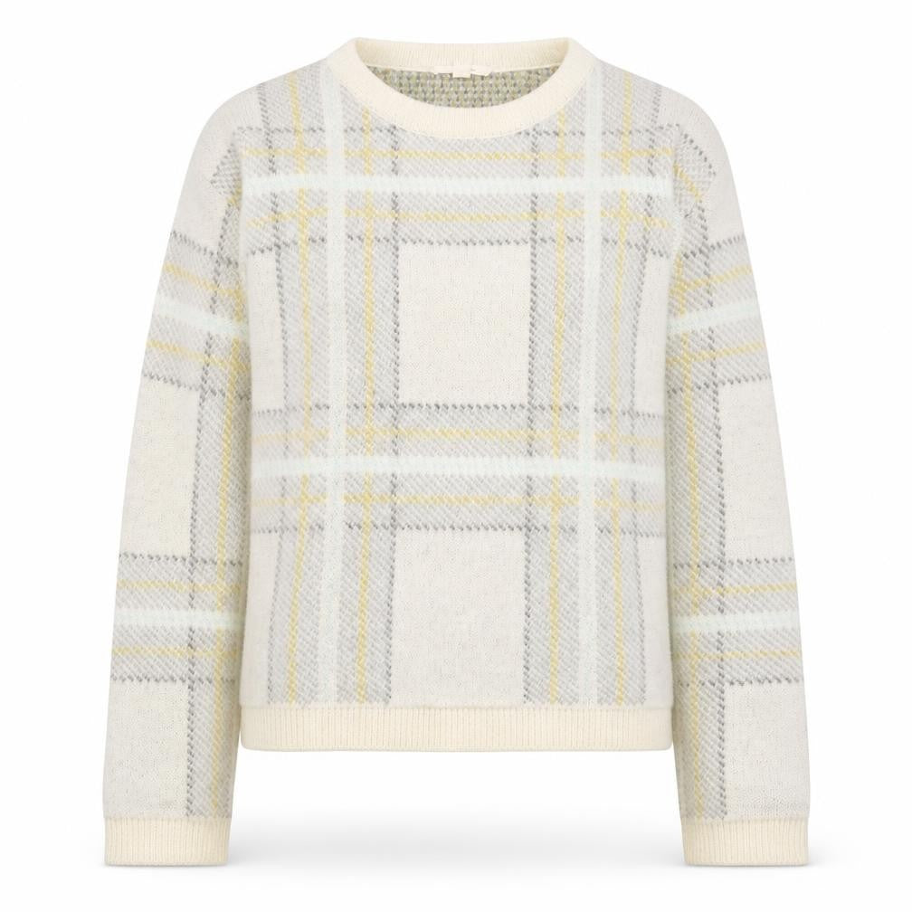 Front view of ESPRIT Women Ivory Check Knit jumper XL