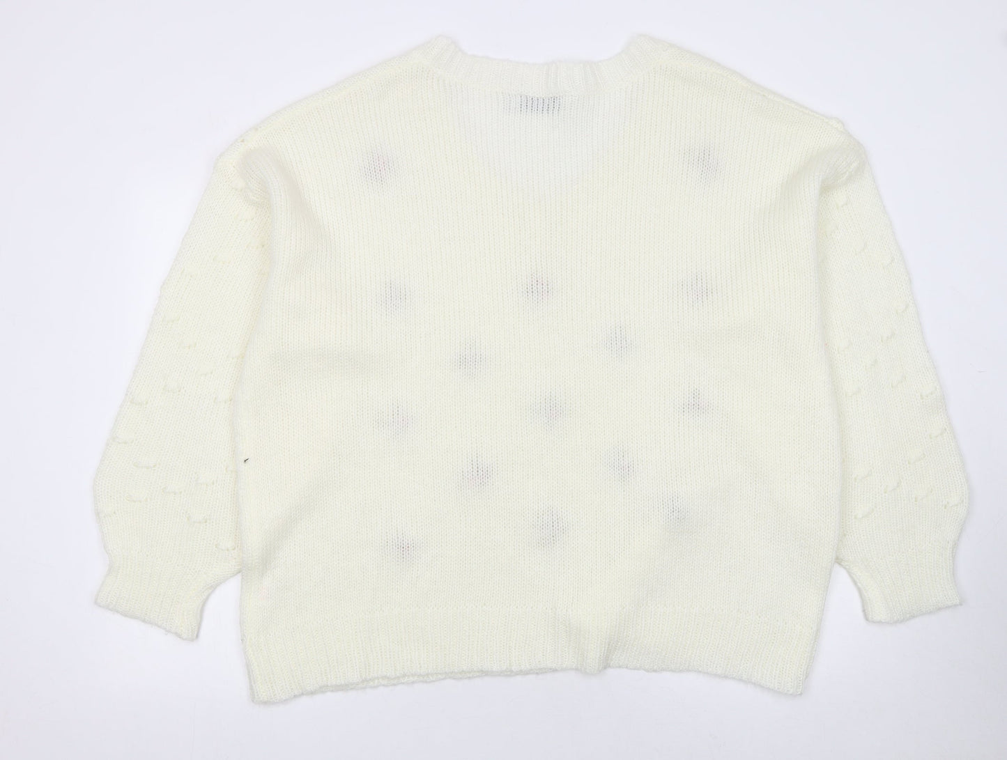 In The Style Women’s Ivory Floral Embroidered Knit Jumper UK 20