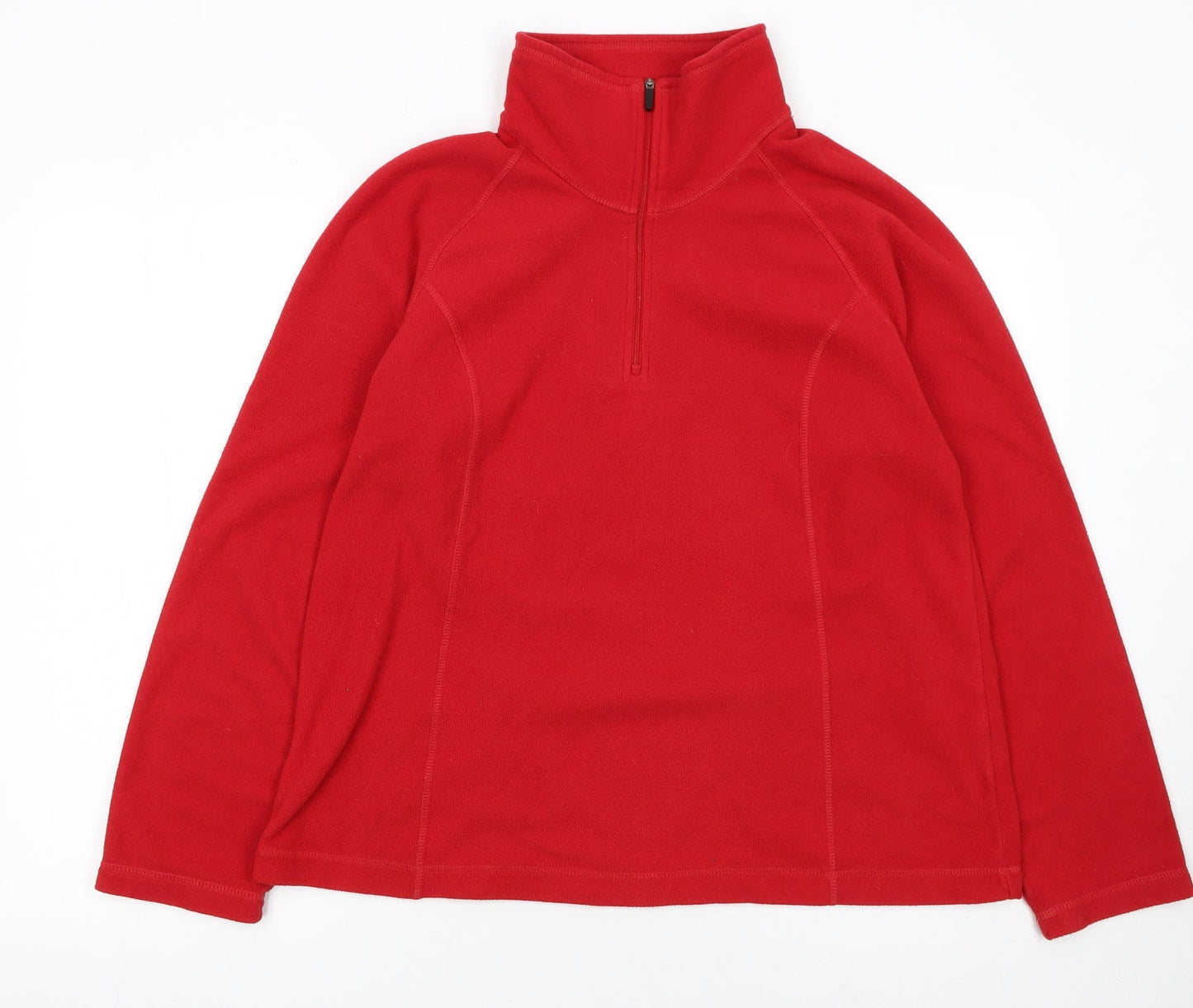 Lands' End Men's Red Fleece 1/4 Zip Pullover Sweatshirt Size L