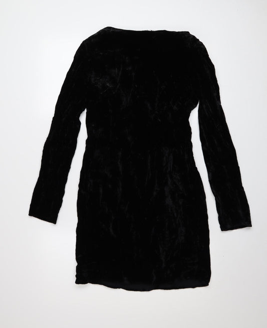 & Other Stories Women Black Size 8 Velvet Bodycon Dress