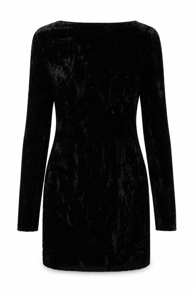 & Other Stories Women Black Size 8 Velvet Bodycon Dress