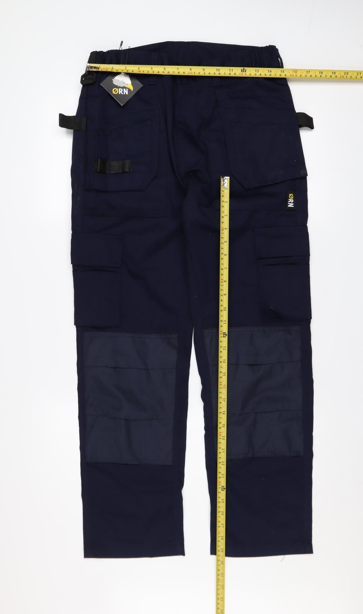 ORN Men's Navy Blue Cargo Work Trousers 30S Cotton Blend