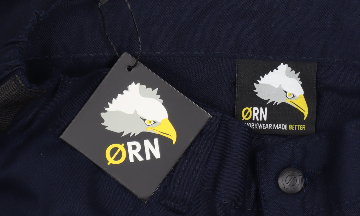 ORN Men's Navy Blue Cargo Work Trousers 30S Cotton Blend
