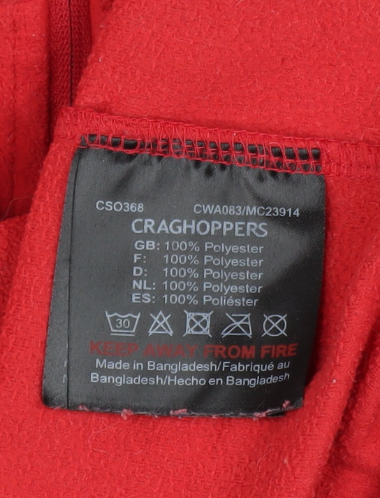 Craghoppers Women's Red Fleece 1/4 Zip Pullover Sweatshirt UK 16