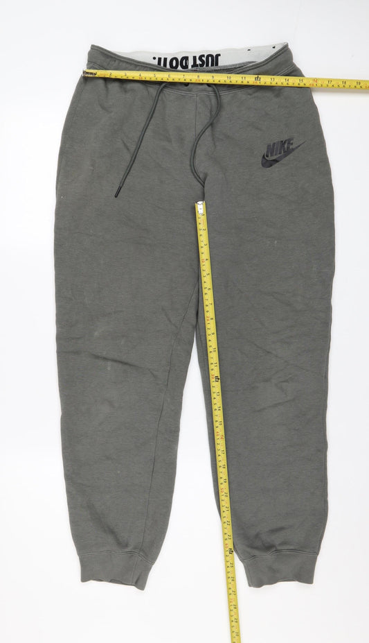 Nike Men's Grey Jogger Sweatpants M Regular Fit Athletic Trousers