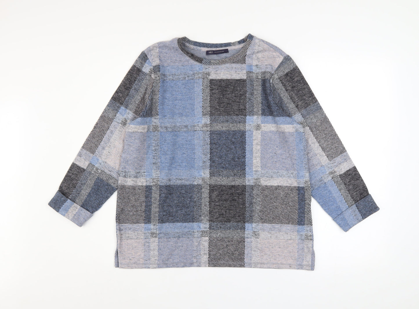 Marks and Spencer Womens Multicoloured Check Jumper Size 14