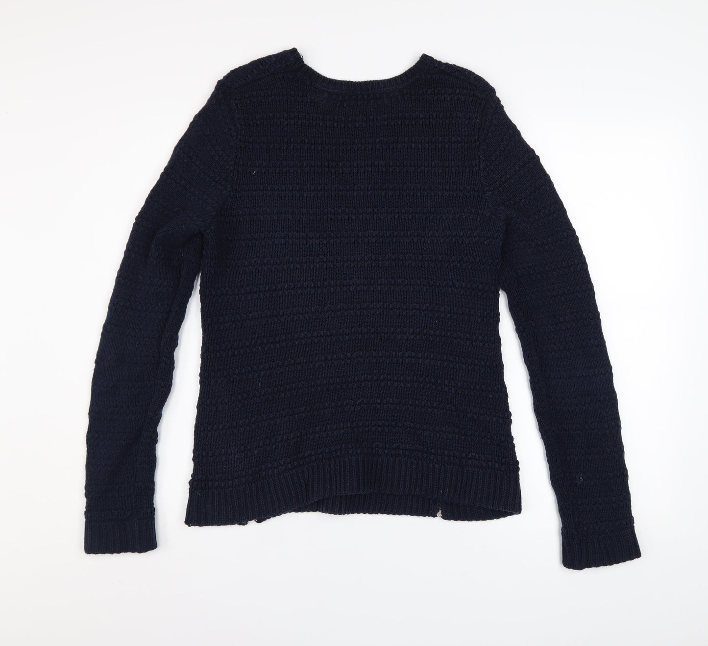 The White Company Women's Blue Wool Chunky Knit Jumper Size 10