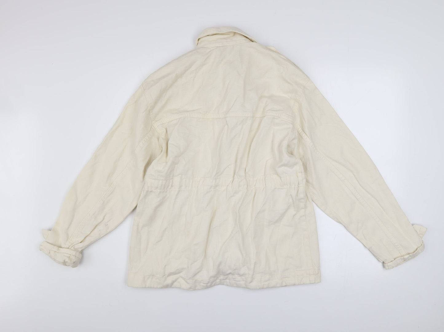 H&M Divided Women's Ivory Cotton Military Jacket 2XS