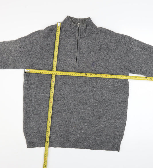 Pringle Golf Men's Grey Merino Wool 1/2 Zip Jumper Size M