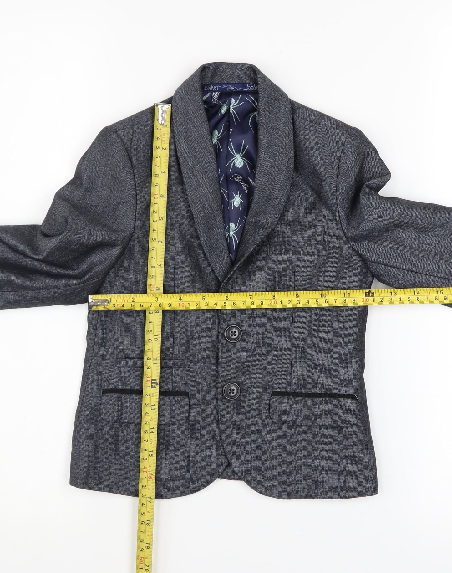 Baker by Ted Baker Boys Grey Shawl Lapel Blazer Age 4 Formal Jacket