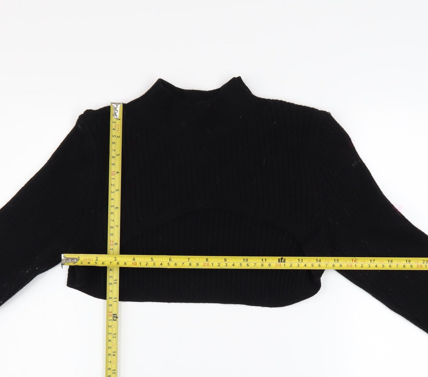 River Island Women’s Black Mock Neck Knit Shrug Jumper Size 12