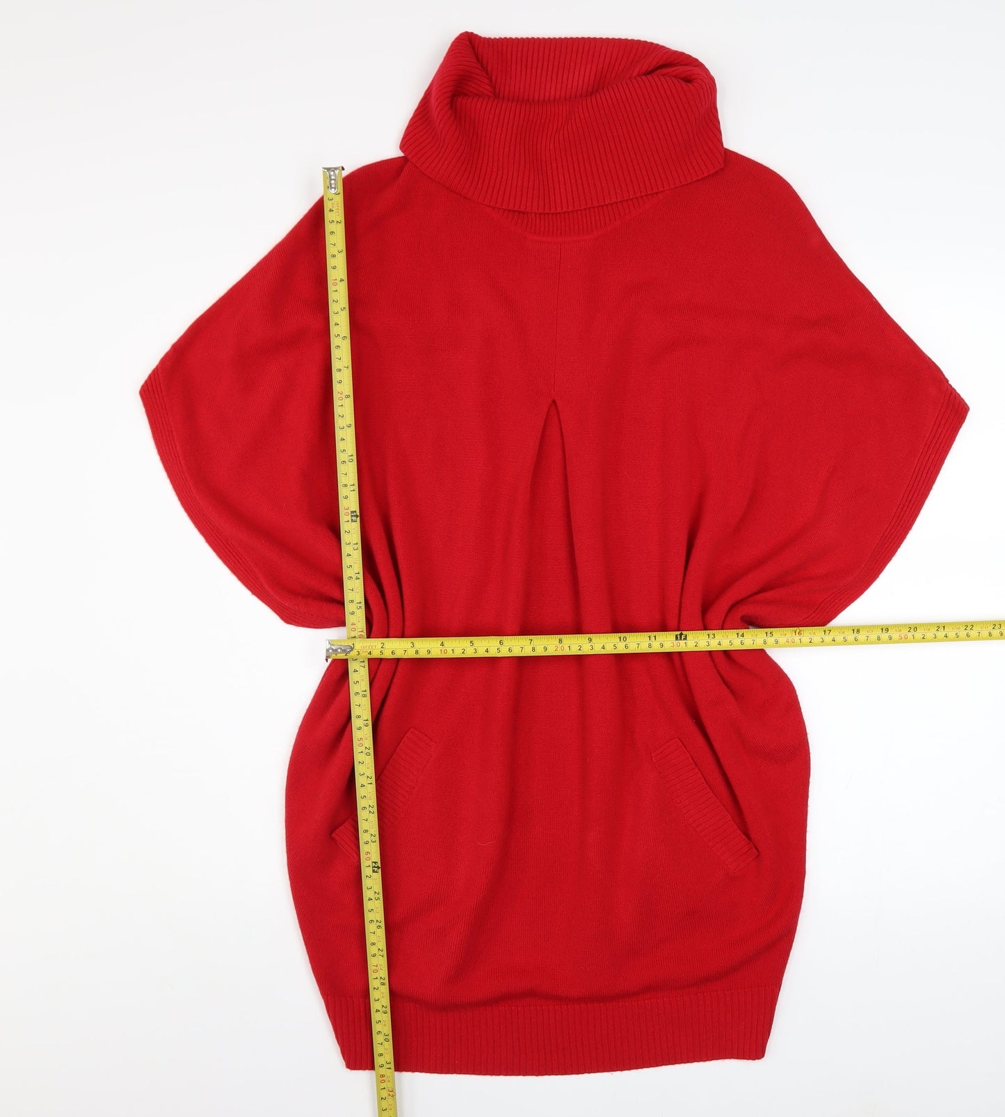 Betty Barclay Women Red Roll Neck Cape Jumper Size 12 Knitwear