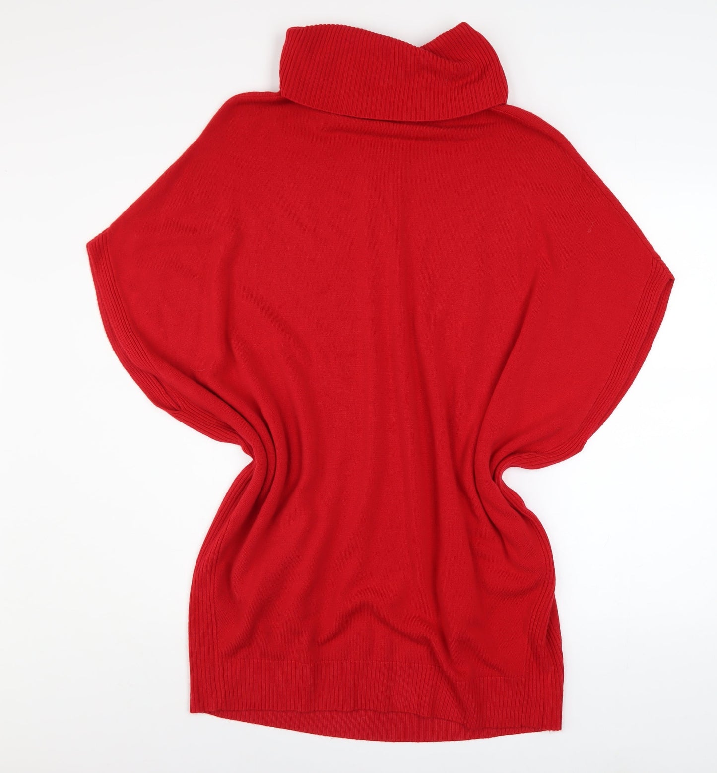 Betty Barclay Women Red Roll Neck Cape Jumper Size 12 Knitwear