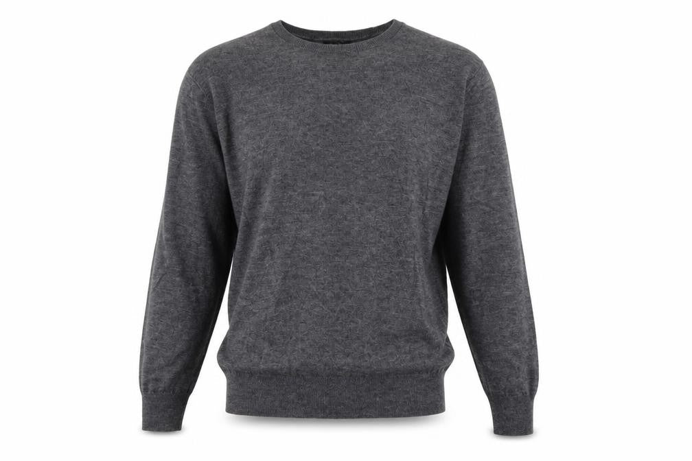 Massimo Dutti Men's Grey Wool Blend Crew Neck Jumper XL