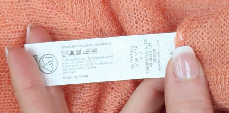 Rocha.John Rocha Women's Orange Mohair Long Sleeve Cardigan Size 12