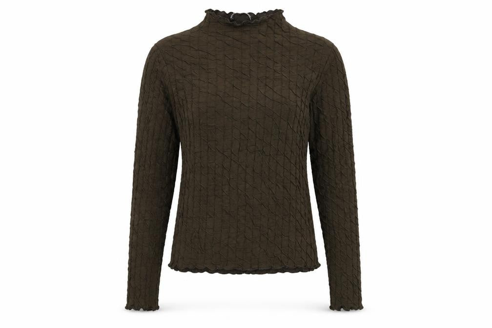 MNG Womens Green Long Sleeve Mock Neck Stretch Top Size M