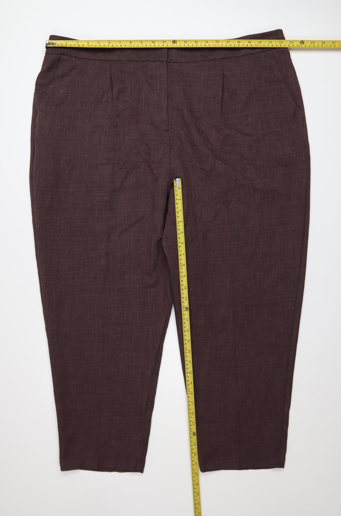 ASOS DESIGN Women Brown Plus Size 24 Tapered Trousers