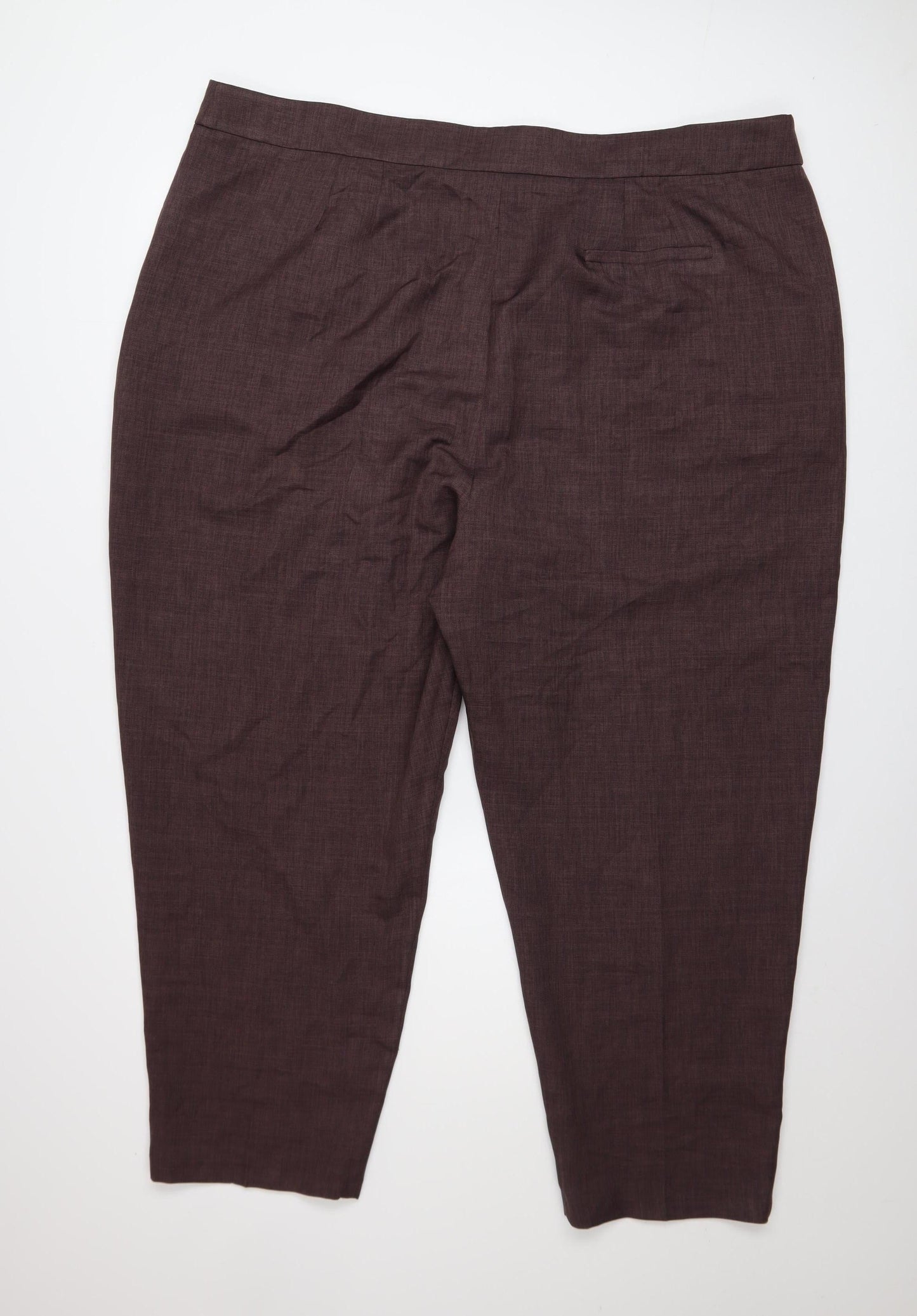 ASOS DESIGN Women Brown Plus Size 24 Tapered Trousers