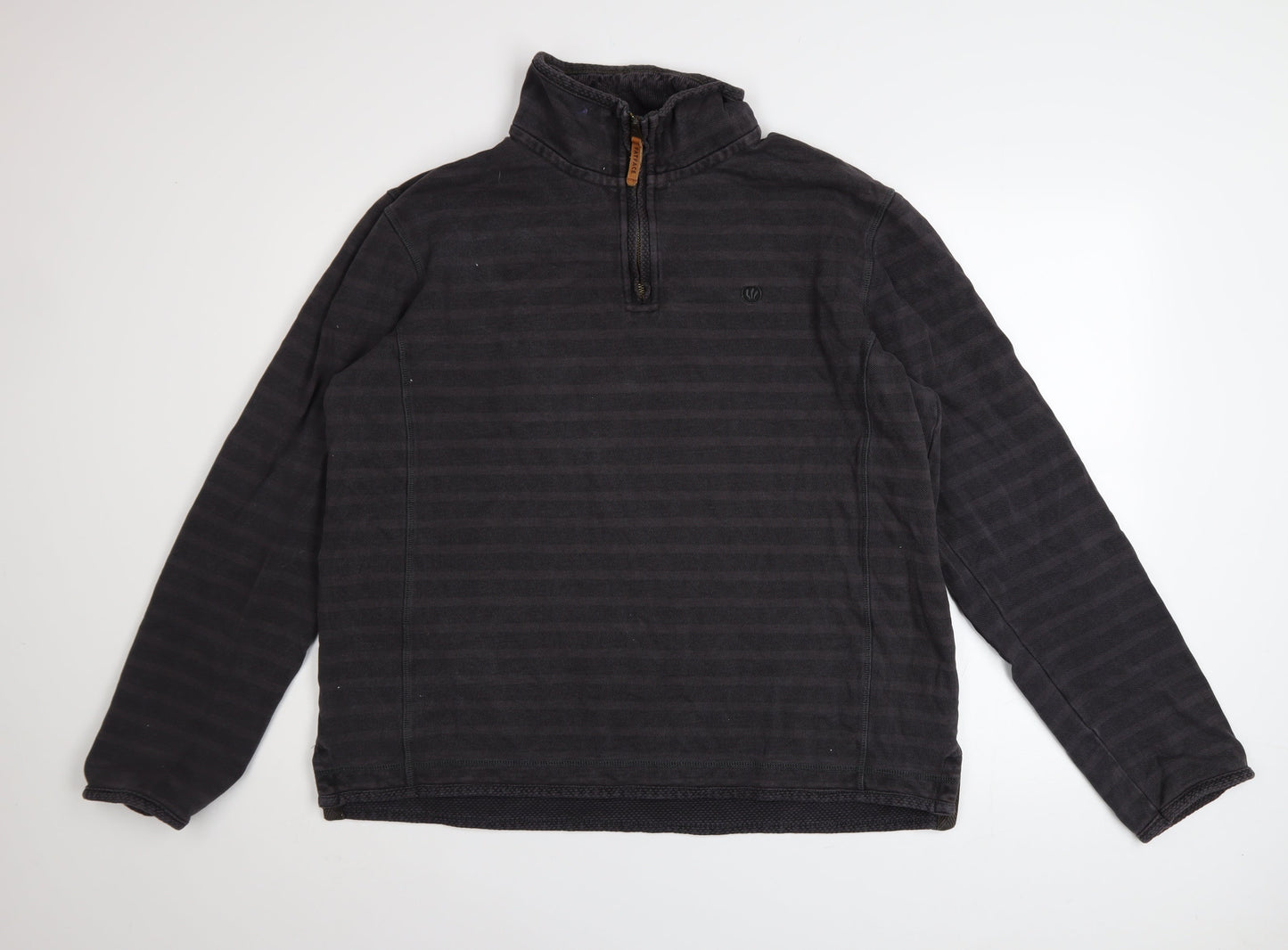 FatFace Men’s Grey Charcoal 1/4 Zip Cotton Sweater L