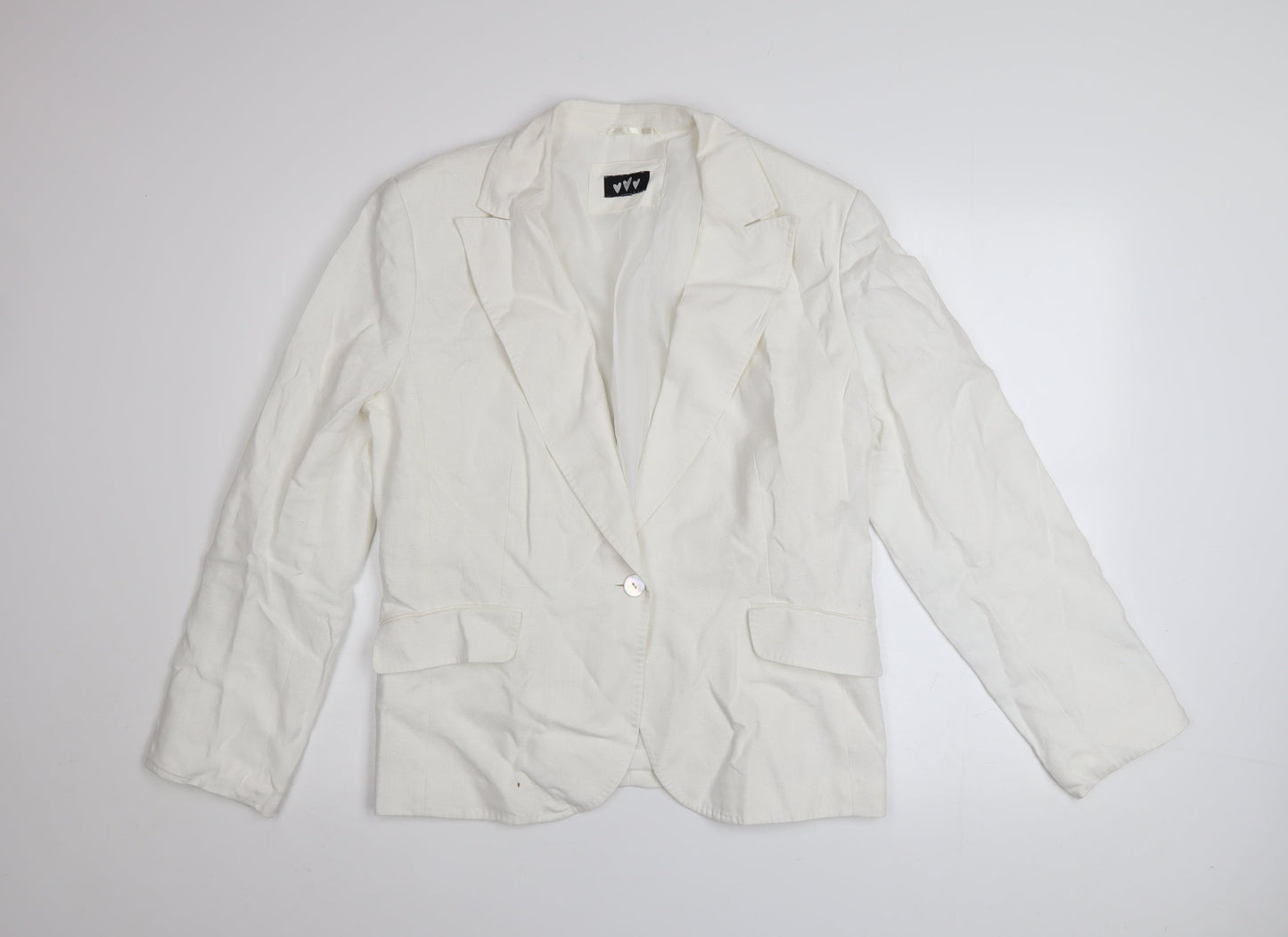 Marks and Spencer Per Una White Linen Cotton Blazer Women’s Size 18